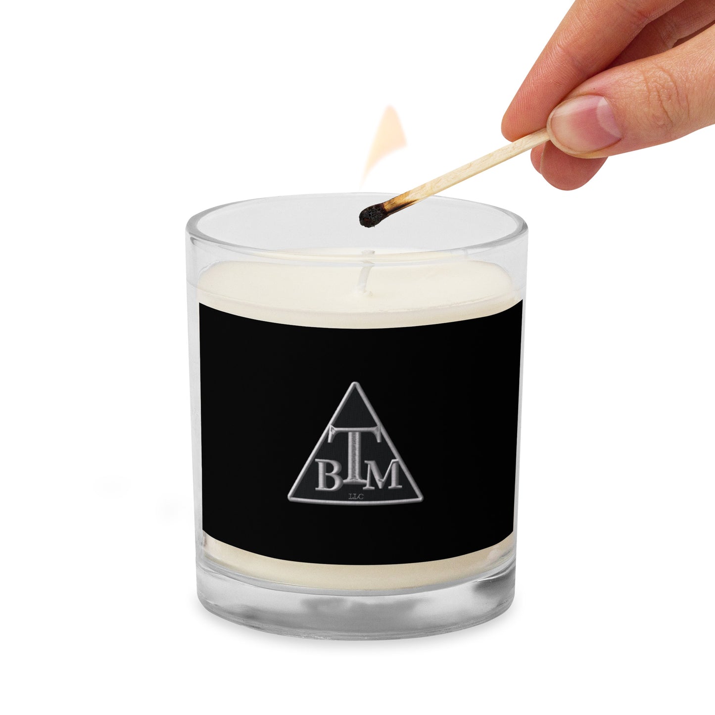Glass jar wax candle